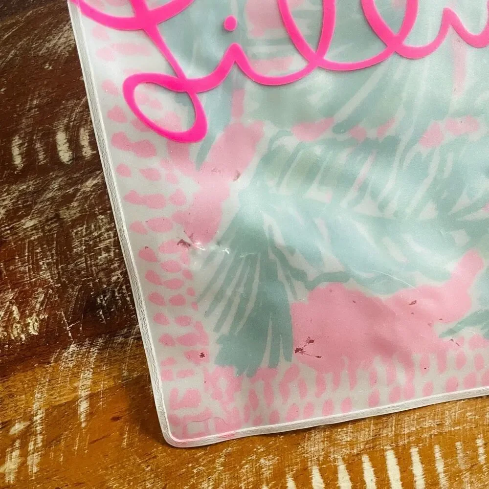 Lilly Pulitzer zipper bag pouch organizer in suite views palm tree print 9.5 x 1